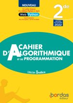 Indice Maths 2de 2022 Cahier d'algorithmique et de programmation élève