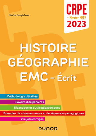 Concours Professeur des écoles - Histoire Géographie EMC - Ecrit - CRPE 2023  - Master MEEF