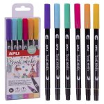 štětcové fixy BRUSH DUO - sada, 6 pastelových barev