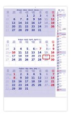 Tříměsíční modrý s poznámkami 2023 - nástěnný kalendář