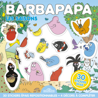 Barbapapa Pochette de stickers repositionnables Les saisons