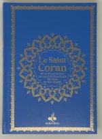 Saint Coran Bilingue semi rigide  (14 x 19 cm) -  Bleu ciel