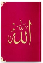 Coran Arabe 14x19 VELOURS avec broderie Allah OR - ROUGE