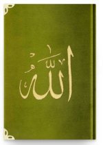 Coran Arabe 14x19 VELOURS avec broderie Allah OR - VERT