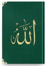 Coran Arabe 14x19 VELOURS avec gravure - VERT EMERAUDE