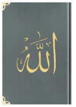 Coran Arabe 14x19 VELOURS avec broderie Allah OR - GRIS FONCE DORE