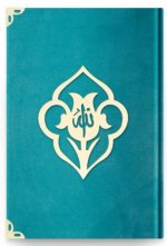 Coran Arabe 14x19 VELOURS avec gravure - TURQUOISE
