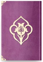 Coran Arabe 8x12 VELOURS avec FLEUR OR - LILAS