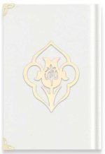 Coran Arabe 8x12 VELOURS avec FLEUR OR - BLANC