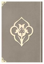 Coran Arabe 8x12 VELOURS avec FLEUR OR - TAUPE