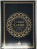 Saint Coran Bilingue cartonnE grande Ecriture (A4 : 20 x 28) -  Noir - Arc en ciel