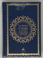 Saint Coran Arabe franCais phonEtique cartonnE (13 x 17 cm) - Bleu nuit - Arc en ciel
