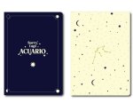 (pack).2 cuadernos grapados a6 acuario.(horoscopo negro)
