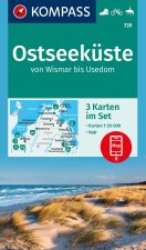 KOMPASS Wanderkarten-Set 739 Ostseeküste von Wismar bis Usedom (3 Karten) 1:50.000