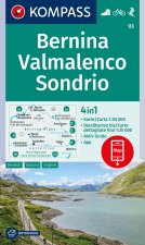KOMPASS Wanderkarte 93 Bernina, Valmalenco, Sondrio 1:50.000