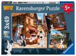 Ravensburger Kinderpuzzle 05626 - Idefix und seine tierischen Freunde - 3x49 Teile Idefix Puzzle für Kinder ab 5 Jahren