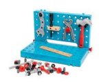 BRIO Builder 34596 Werkbank-Koffer - Perfektes Einstiegs-Set für kleine Handwerker inklusive Hammer, Schraubenzieher, Zange sowie vielen Schrauben, Mu