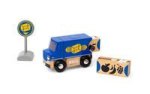 BRIO World 36020 Zustell-Fahrzeug - Blauer Liefer-LKW mit zwei magnetischen Holzcontainern - Empfohlen für Kinder ab 3 Jahren und kompatibel mit den S
