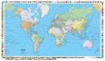 Welt political wall map laminated