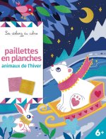 Paillettes en planche - animaux de l'hiver - pochette avec accessoires