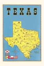 Vintage Journal Map of Texas, Flags