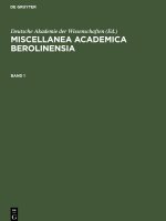 Miscellanea Academica Berolinensia, Band 1, Miscellanea Academica Berolinensia Band 1