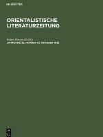 Orientalistische Literaturzeitung, Jahrgang 35, Number 10, Oktober 1932