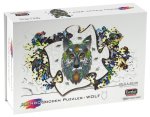 Puzzle drewniane kolorowe Wilk