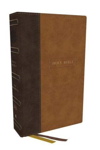 Kjv, Center-Column Reference Bible with Apocrypha, Leathersoft, Brown, 73,000 Cross-References, Red Letter, Comfort Print: King James Version