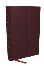 NKJV, Compact Paragraph-Style Reference Bible, Leatherflex, Burgundy, Red Letter, Comfort Print