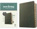 NLT Personal Size Giant Print Bible, Filament Enabled Edition (Red Letter, Genuine Leather, Olive Green, Indexed)