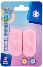 Gumka owalna pastelowa Astra blister 2 sztuk