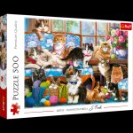 Puzzle Kočičí rodinka 500 dílků