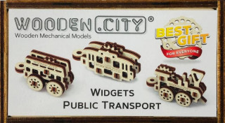 Wooden City Puzzle 3D Přívěšky Dopravní prostředky 36 dílků