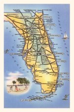 Vintage Journal Map of Florida