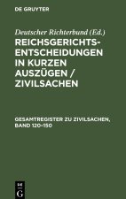 Reichsgerichts-Entscheidungen in kurzen Auszügen / Zivilsachen, Gesamtregister zu Zivilsachen, Band 120?150