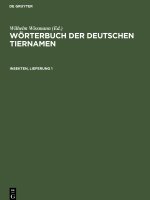 Wörterbuch der Deutschen Tiernamen, Insekten, Lieferung 1