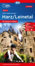 ADFC-Radtourenkarte 12 Harz /Leinetal 1:150.000, reiß- und wetterfest, E-Bike geeignet, GPS-Tracks Download, mit Bett+Bike Symbolen, mit Kilometer-Ang