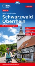 ADFC-Radtourenkarte 24 Schwarzwald Oberrhein 1:150.000, reiß- und wetterfest, E-Bike geeignet, GPS-Tracks Download, mit Bett+Bike Symbolen, mit Kilome