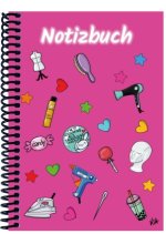 A 5 Notizbuch Manga Items, pink, kariert