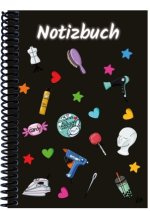 A 5 Notizbuch Manga Items, schwarz, kariert