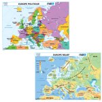 Carte murale l'Europe Relief - l'Europe politique