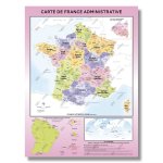 Carte de France Administrative - Modèle Fluorine - Affiche 60x80cm