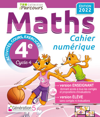 Cahier numérique iParcours Maths 4e (clé USB) 2022