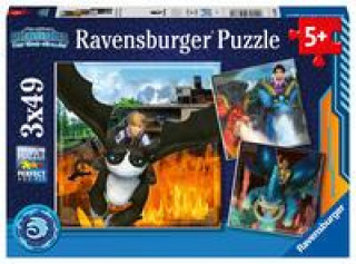 Ravensburger Kinderpuzzle 05688 - Dragons: Die 9 Welten - 3x49 Teile Dragons Puzzle für Kinder ab 5 Jahren
