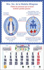 Calendario Medalla Milagrosa 2023