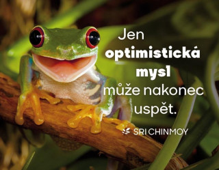 Magnet na lednici "Jen optimistická mysl může nakonec uspět"