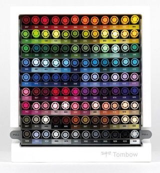 Tombow ABT Stolní organizér na fixy - 107 barev + blender