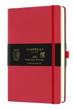 Agenda 2023 semainier grand format Aquarela Coral red