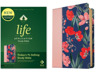 NLT Life Application Study Bible, Third Edition (Red Letter, Leatherlike, Pink Evening Bloom) (Książka)
